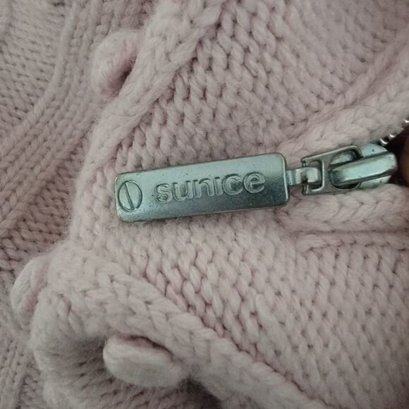 COPY - Sunice Quarter Zip, Wool Blend Ribbed Sweater. Size L. - Picture 6 of 9